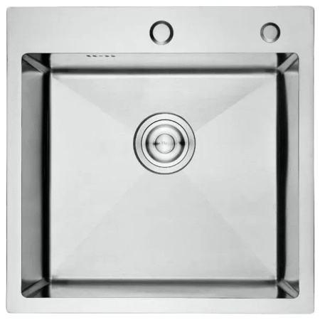 Мойка для кухни врезная GERHANS RK35050 хром из нержавеющей стали, 50*50 см с сифоном