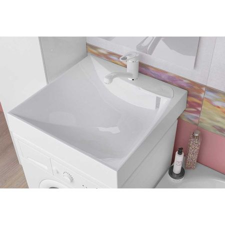 Раковина для ванной MARKO Твист 60 над стиральной машиной с кронштейном