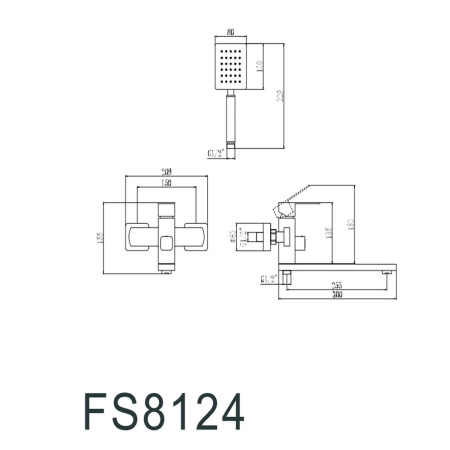 Смеситель для ванны Fmark FS8124H черный