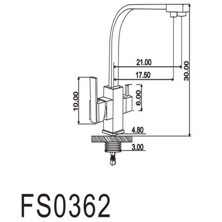 Смеситель для кухни Fmark FS0362 с подключением к фильтру воды