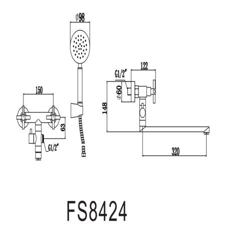 Смеситель для ванны Fmark FS8424 сатин