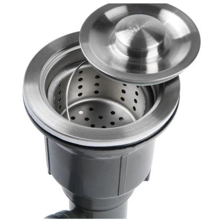 Мойка для кухни врезная GERHANS RK34444B графит из нержавеющей стали, 44*44 см с сифоном