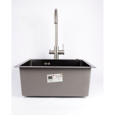 Мойка для кухни врезная GERHANS RK35050B графи из нержавеющей стали, 50х50 см с сифоном