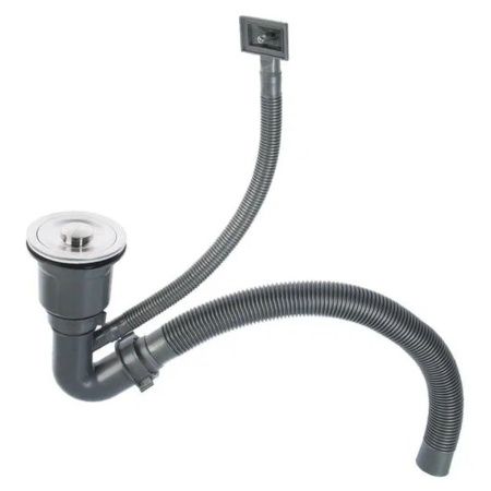 Мойка для кухни врезная GERHANS RK35050B графи из нержавеющей стали, 50х50 см с сифоном