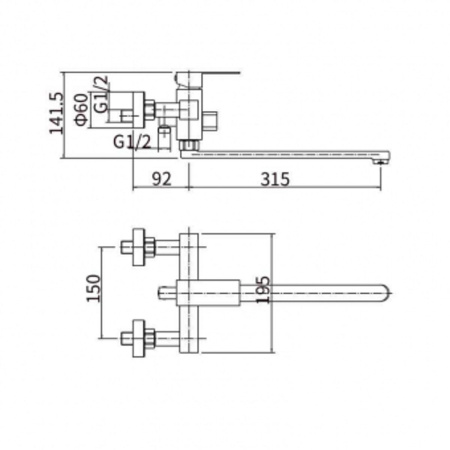 Смеситель для ванны Fashun A52202-7 черный