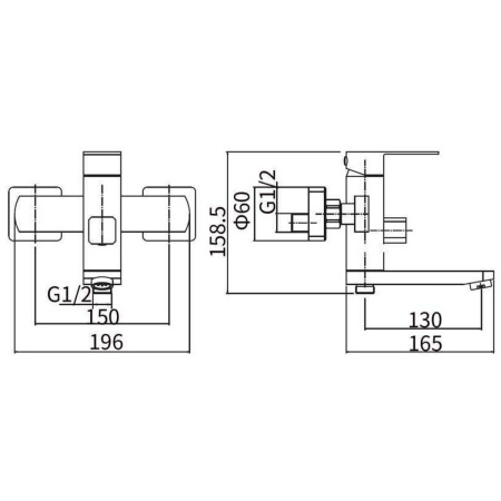 Смеситель для ванны Fashun A53002-7 черный