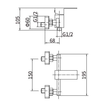 Смеситель для душа Fashun A52002-7 черный