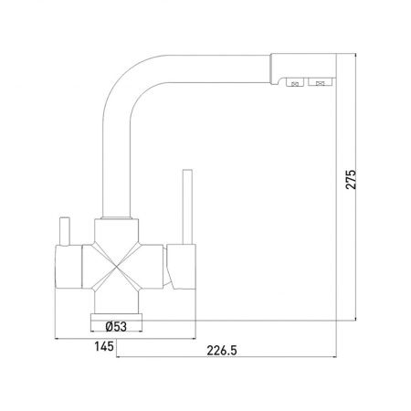 Смеситель для кухни Gross Aqua Ecolife 3120609MB с подключением к фильтру воды черный