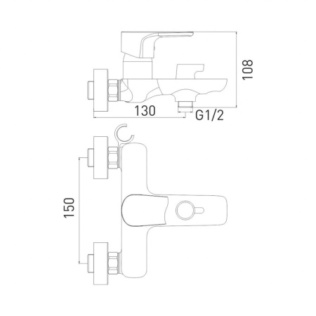 Смеситель для ванны Gross Aqua Evo 2155297MW белый