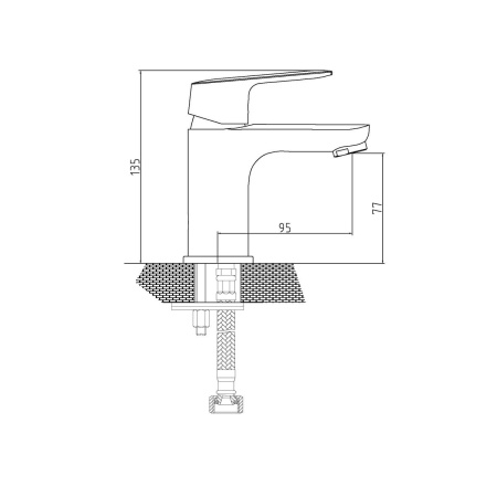 Смеситель для умывальника Gross Aqua Flat 6225520C