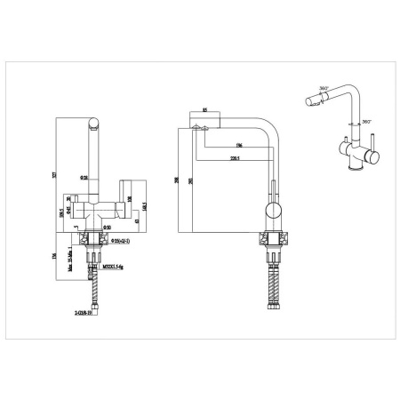 Смеситель для кухни Dikalan B4002