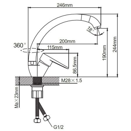 Смеситель для кухни Эверест B59-270GS