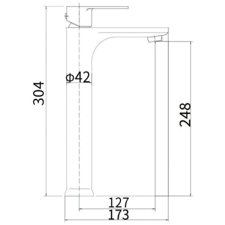 Смеситель для раковины Fashun A51219 с высоким изливом