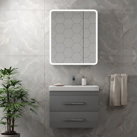 Зеркало-шкаф Emotion LED 800х800 с датчиком движения МВК030 Зеркало-шкаф Emotion LED 800х800 с датчиком движения МВК030