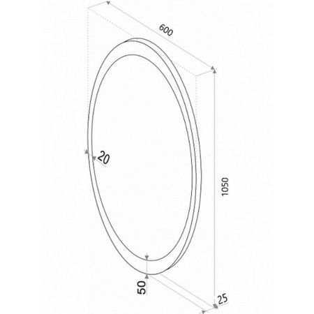 Зеркало Lily LED 600х1050 с сенсором ЗЛП494