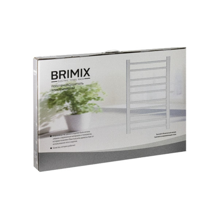 Полотенцесушитель BRIMIX 08030W Белый глянец электрический лесенка 800 х 500 х 90 мм на 10 перекладин, 260 W