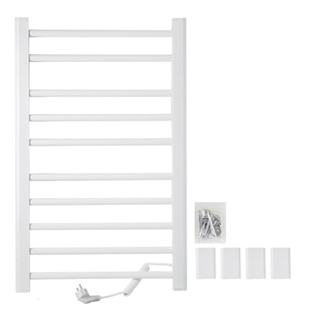 Полотенцесушитель BRIMIX 08030W Белый глянец электрический лесенка 800 х 500 х 90 мм на 10 перекладин, 260 W