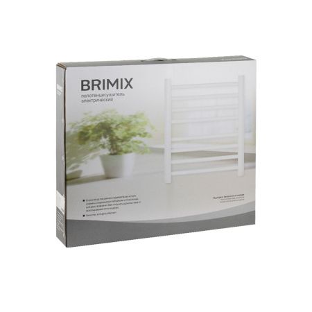Полотенцесушитель BRIMIX 08061W Белый глянец электрический лесенка 600 х 500 х 100 мм на 8 перекладин 190 W