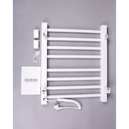 Полотенцесушитель BRIMIX 08061W Белый глянец электрический лесенка 600 х 500 х 100 мм на 8 перекладин 190 W