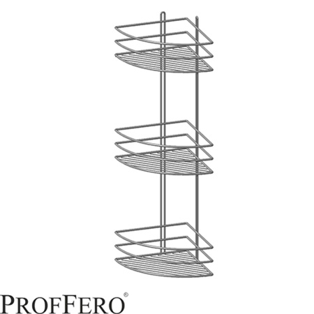 Полка угловая 3 яруса овал высокий борт Белый 200х200х660 П0001989 (10)