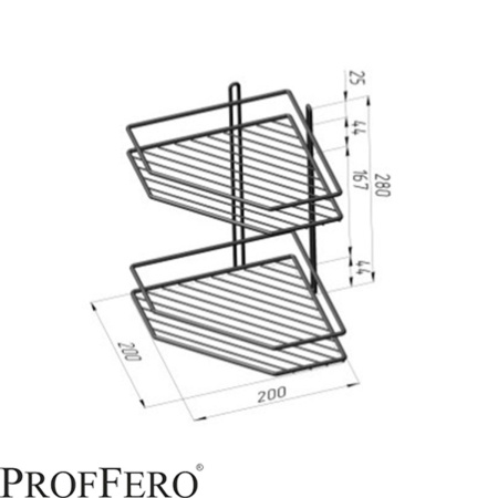 Полка угловая 2  яруса трапеция  Классик Белый 200х200х280 П0002012 (10)