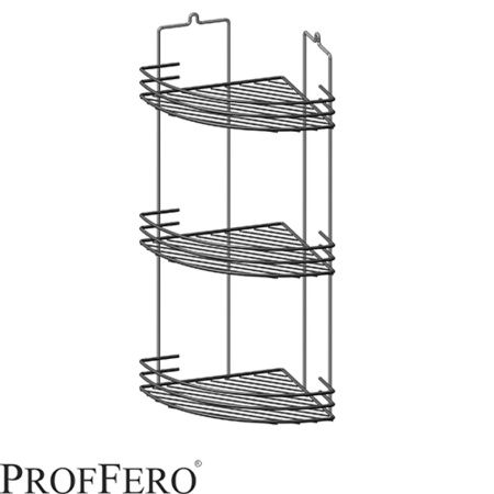 Полка угловая 3-х ярусная овал "Эконом" Хром 200*200*506 П0001506 (10)