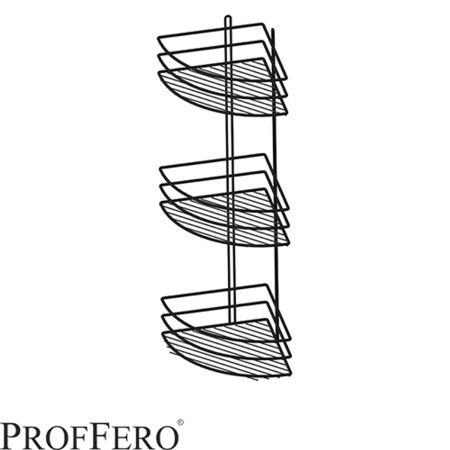 Полка угловая 3  яруса овал  «Классик»  Хром 200х200х630 П0001559 (10)