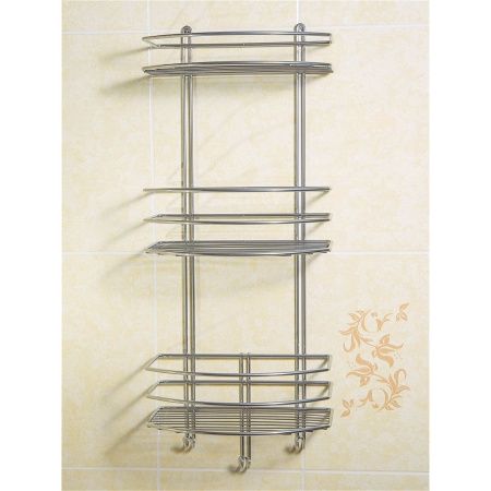 Полка прямая 3х ярусная с вешалками Черный 250х150х615 П03319 (10)