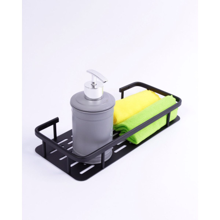 Полка навесная FASHUN для ванны из алюминия Черная A7326-7