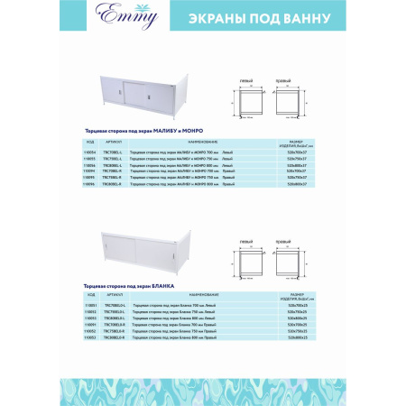 Экран Emmy под ванну 