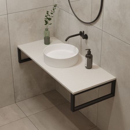 Столешница кварцевая HIEKKA 1200*450*20 белая (без кроштейна)