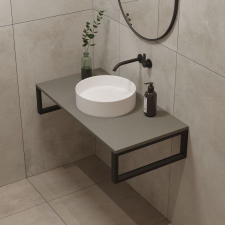 Столешница кварцевая HIEKKA 1000*450*20 тёмно серая (без кроштейна) Столешница кварцевая HIEKKA 1000*450*20 тёмно серая (без кроштейна)