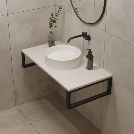 Столешница кварцевая HIEKKA 1000*450*20 белая (без кроштейна)