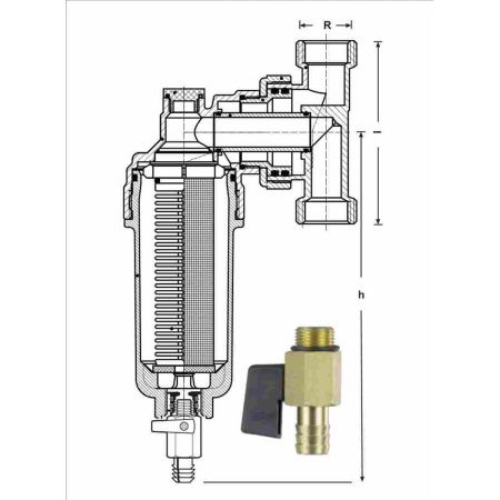 Фильтр самопромывной TIM JH-1001W3 с манометром