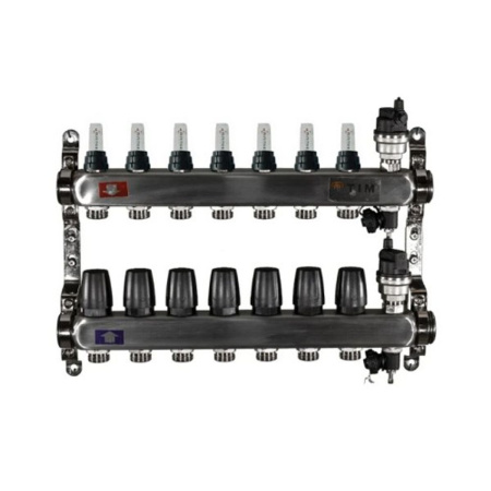 Коллекторная группа с расходомерами 1" Tim KCS5007 Квадрат на 7 ходов