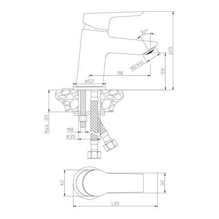 Смеситель для раковины Olive's Sevilla 20100SV