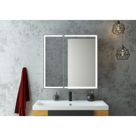 Зеркало-шкаф Allure LED 800х800 с датчиком движения, розеткой МВК045