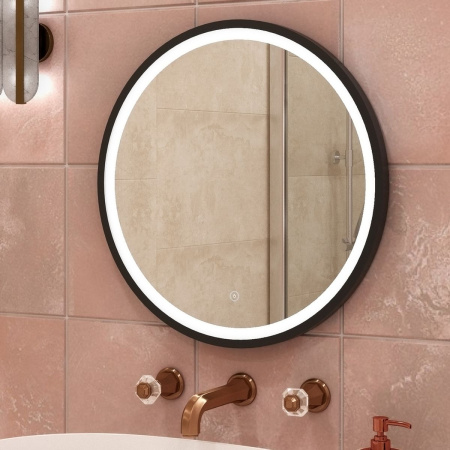 Зеркало D800 Style Black Led с сенсором с нейтральной подсветкой ЗЛП1205