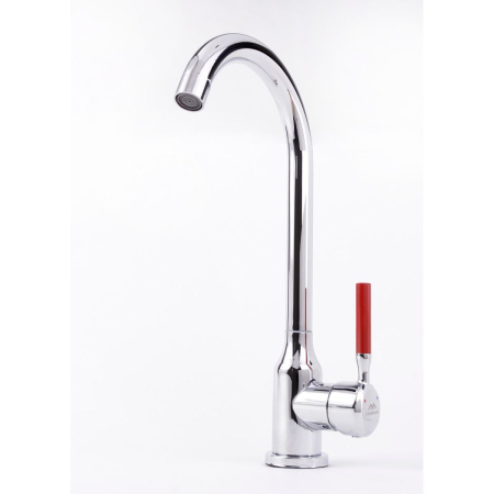 Смеситель для кухни Fashun A54023 ручка красная