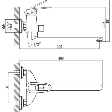 Смеситель для ванны Fmark FM2204