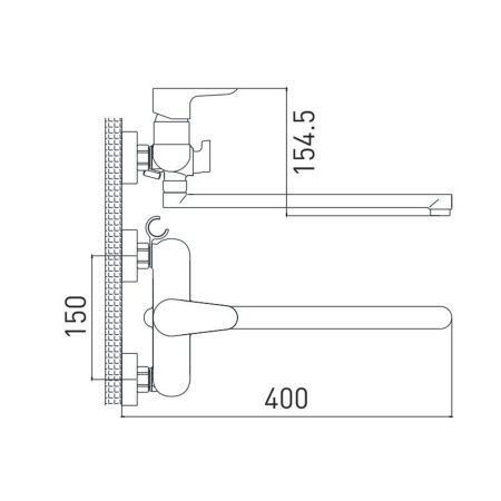 Смеситель для ванны Gross Aqua Space 7515288СW-35L(F) белый