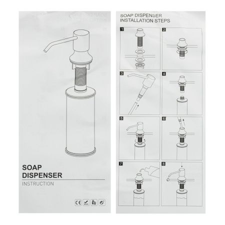 Дозатор для кухонной мойки врезной GFmark 6281 хром из пластика/металла, 500 мл механический
