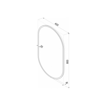 Зеркало Prime Black Led 450*800 в МДФ раме теплая подсветка ЗЛП2209