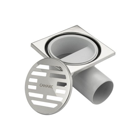 Трап Санакс 00013 пластиковый крышка из нержавейки горизонтальный