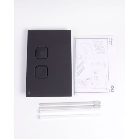 Панель механическая двойная Oli Plain Oliveira 070829 черная soft touch