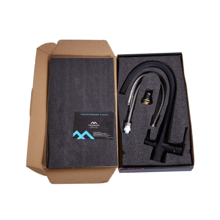 Смеситель для кухни FASHUN A4362-7 с гибким изливом с подключением к фильтру воды черный