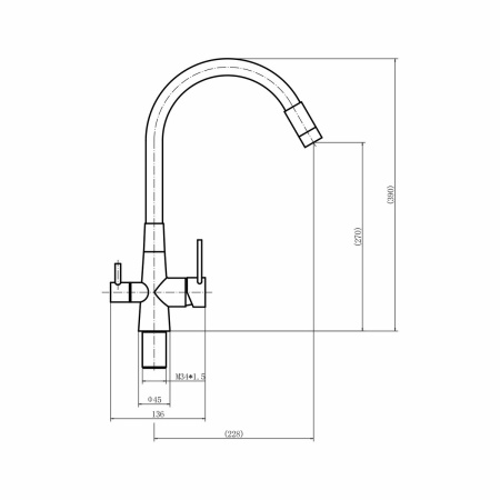Смеситель для кухни FASHUN A4362-8 с гибким изливом с подключение к фильтру воды белый