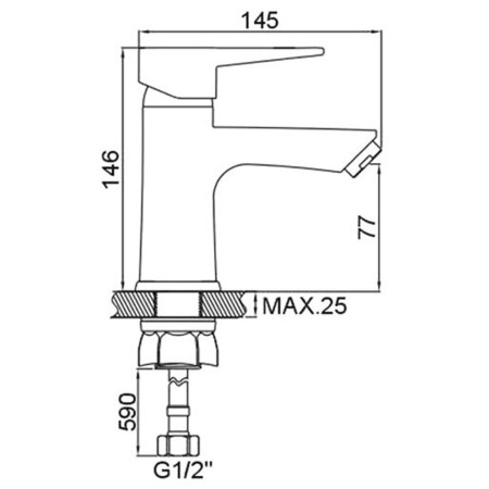 Смеситель для раковины Loffrey LF81012B