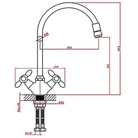 Смеситель для кухни Loffrey LF84310B с гибким изливом