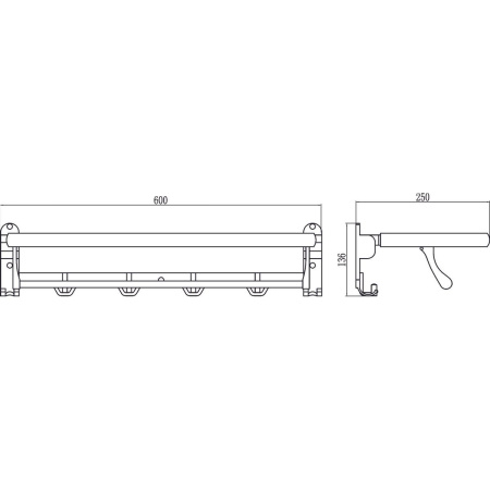Полка для полотенец Savol S-007099 откидная 60 см